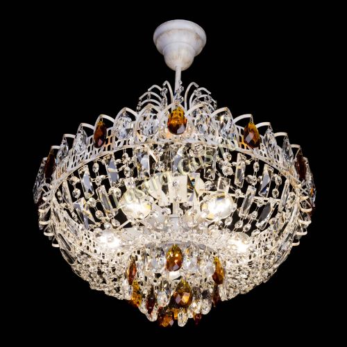 Люстра Астра Белая с подвесом чайная в Сочи Гусь Хрустальный