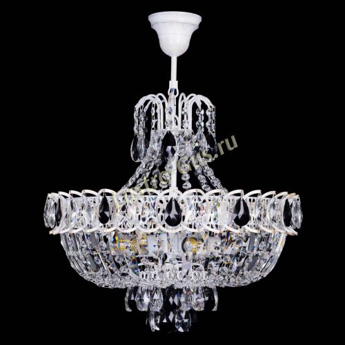 Люстра Астра Белая с подвесом черная в Сочи Гусь Хрустальный