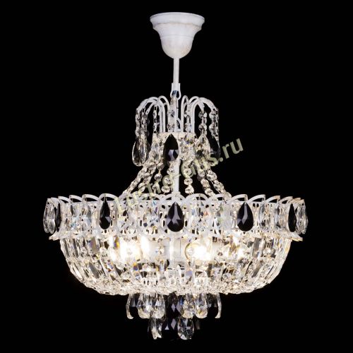 Люстра Астра Белая с подвесом черная в Сочи Гусь Хрустальный