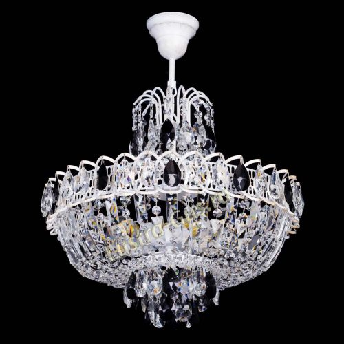 Люстра Астра Белая с подвесом черная в Сочи Гусь Хрустальный