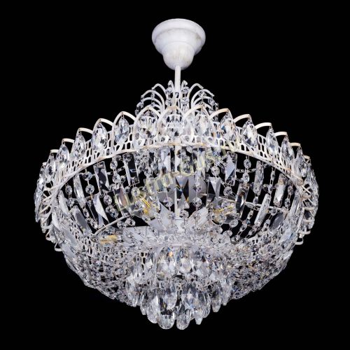 Люстра Астра Белая с подвесом в Сочи Гусь Хрустальный