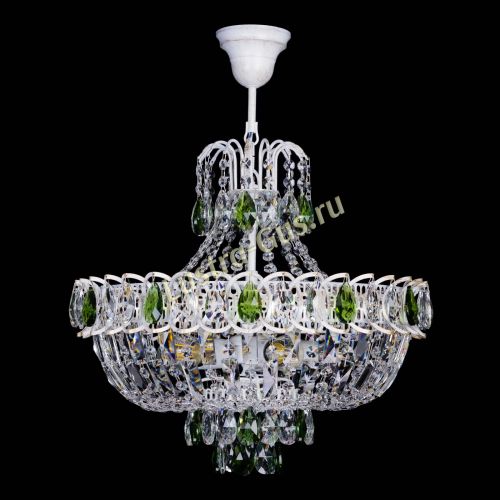 Люстра Астра Белая с подвесом зеленая в Сочи Гусь Хрустальный