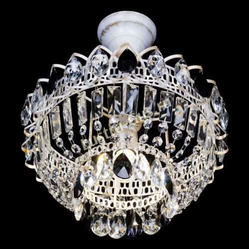 Люстра Астра Бутон №1 Черная - белая с подвесом в Сочи Гусь Хрустальный