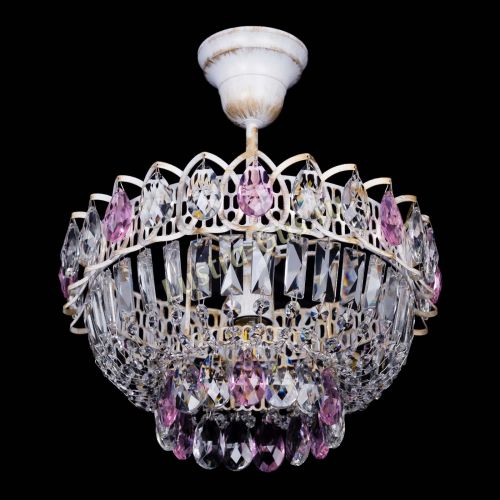 Люстра Астра Бутон №1 Розовая - белая с подвесом  в Сочи Гусь Хрустальный