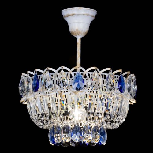 Люстра Астра Бутон №1 Синяя - белая с подвесом в Сочи Гусь Хрустальный