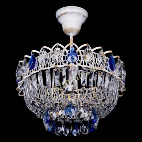 Люстра Астра Бутон №1 Синяя - белая с подвесом в Сочи Гусь Хрустальный