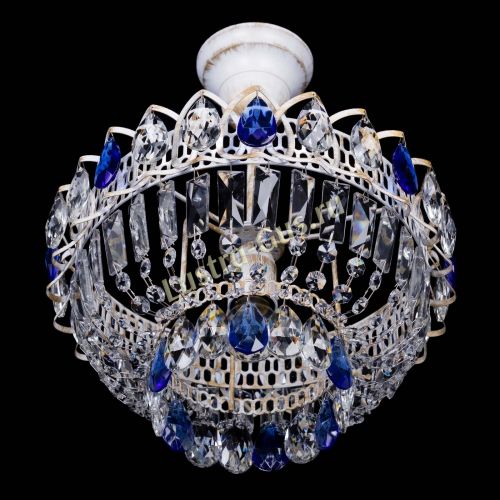 Люстра Астра Бутон №1 Синяя - белая с подвесом в Сочи Гусь Хрустальный