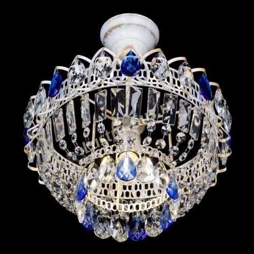 Люстра Астра Бутон №1 Синяя - белая с подвесом в Сочи Гусь Хрустальный