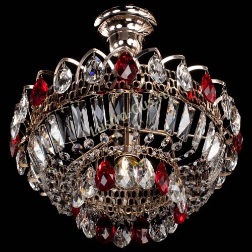 Люстра Астра Бутон №1 с подвесом Красная в Сочи Гусь Хрустальный