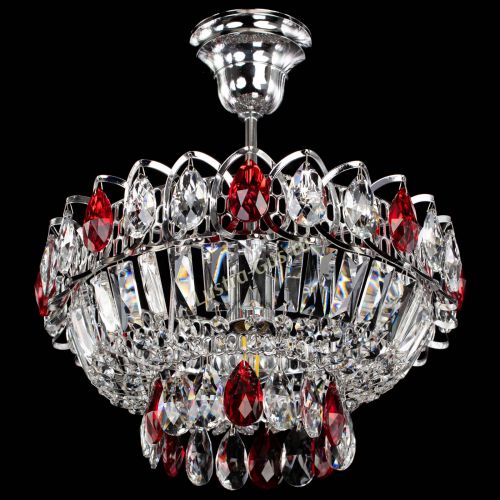 Люстра Астра Бутон №1 с подвесом Красная в Сочи Гусь Хрустальный
