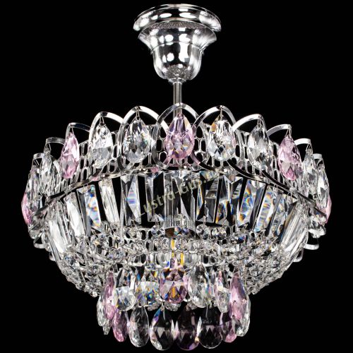 Люстра Астра Бутон №1 с подвесом Розовая в Сочи Гусь Хрустальный