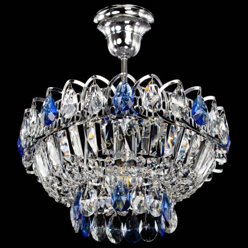 Люстра Астра Бутон №1 с подвесом Синяя в Сочи Гусь Хрустальный