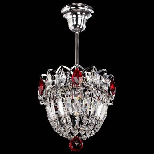 Люстра Астра Купол №1 с подвесом Красная в Сочи Гусь Хрустальный
