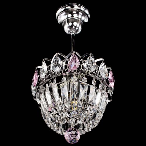 Люстра Астра Купол №1 с подвесом Розовая в Сочи Гусь Хрустальный