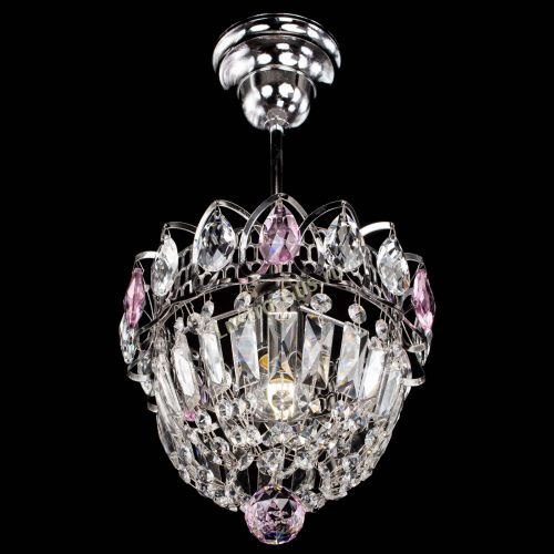 Люстра Астра Купол №1 с подвесом Розовая в Сочи Гусь Хрустальный