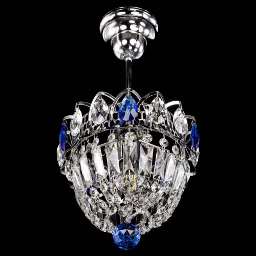 Люстра Астра Купол №1 с подвесом Синяя в Сочи Гусь Хрустальный