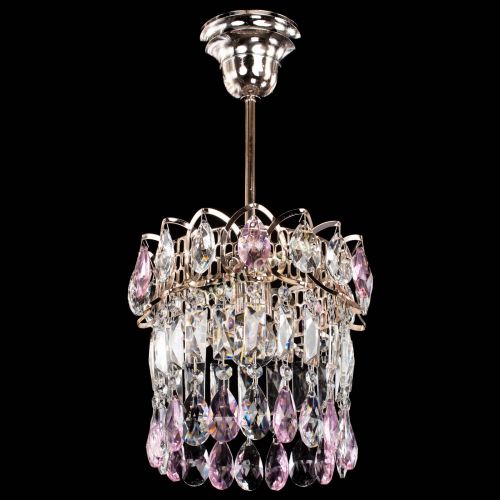 Люстра Астра пластинка №1 розовая в Сочи Гусь Хрустальный