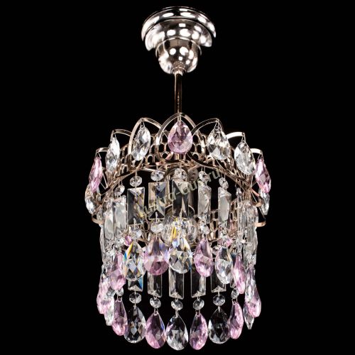 Люстра Астра пластинка №1 розовая в Сочи Гусь Хрустальный