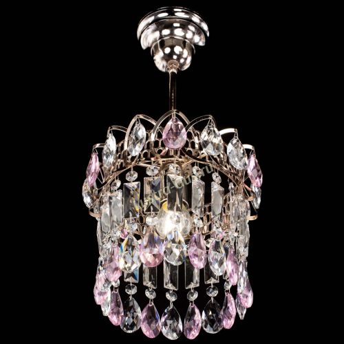 Люстра Астра пластинка №1 розовая в Сочи Гусь Хрустальный
