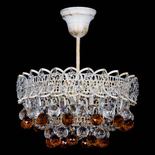 Люстра Астра шар №1 Чайная белая в Сочи Гусь Хрустальный