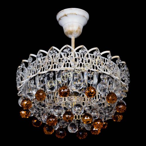 Люстра Астра шар №1 Чайная белая в Сочи Гусь Хрустальный