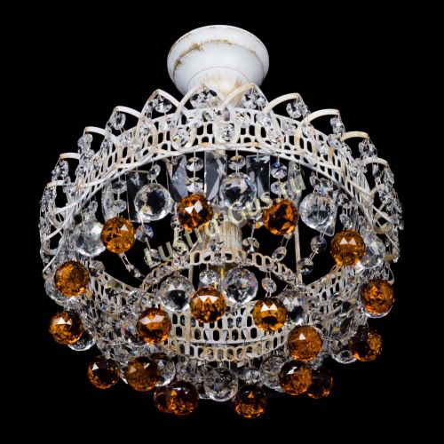 Люстра Астра шар №1 Чайная белая в Сочи Гусь Хрустальный