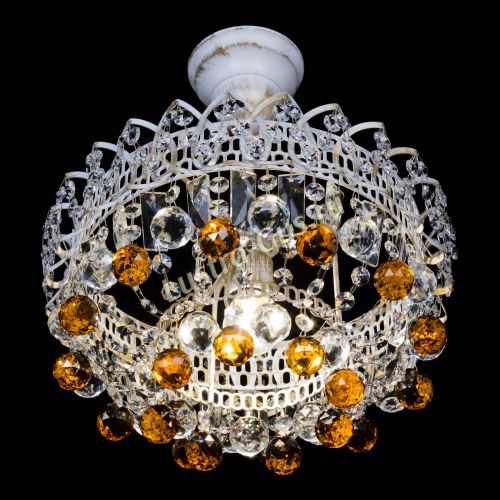 Люстра Астра шар №1 Чайная белая в Сочи Гусь Хрустальный