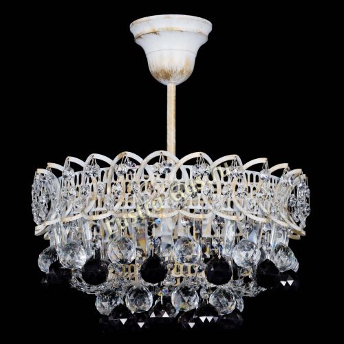 Люстра Астра шар №1 Черная белая в Сочи Гусь Хрустальный