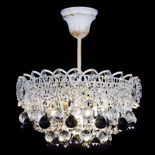 Люстра Астра шар №1 Черная белая в Сочи Гусь Хрустальный