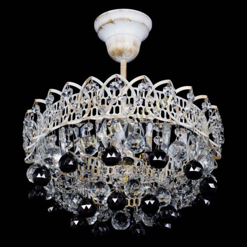Люстра Астра шар №1 Черная белая в Сочи Гусь Хрустальный