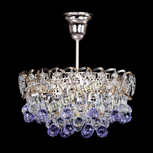 Люстра Астра шар фиолетовая 1 лампа в Сочи Гусь Хрустальный