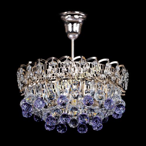 Люстра Астра шар фиолетовая 1 лампа в Сочи Гусь Хрустальный
