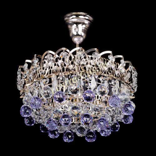 Люстра Астра шар фиолетовая 1 лампа в Сочи Гусь Хрустальный
