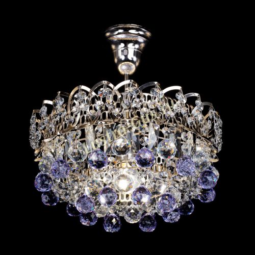 Люстра Астра шар фиолетовая 1 лампа в Сочи Гусь Хрустальный