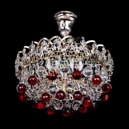 Люстра Астра шар красная 1 лампа в Сочи Гусь Хрустальный