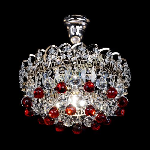 Люстра Астра шар красная 1 лампа в Сочи Гусь Хрустальный