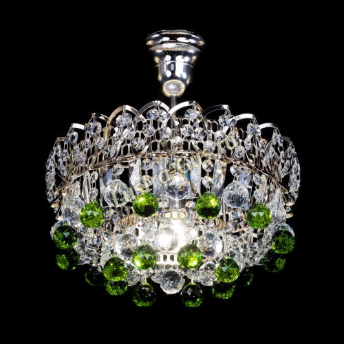 Люстра Астра шар зеленая 1 лампа в Сочи Гусь Хрустальный