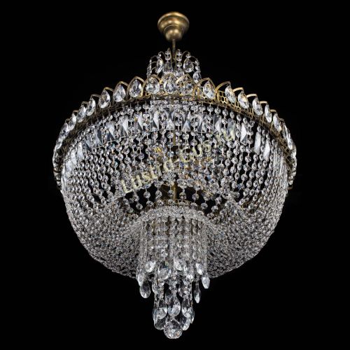 Люстра Астра Водопад №5 с подвесом под бронзу в Сочи Гусь Хрустальный