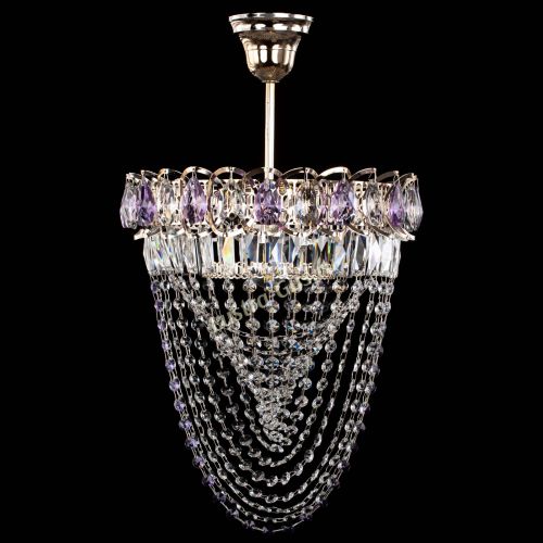 Люстра Астра Водоворот с подвесом №1 фиолетовая в Сочи Гусь Хрустальный