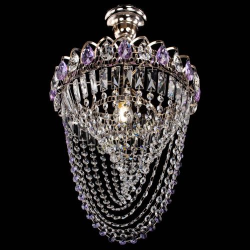 Люстра Астра Водоворот с подвесом №1 фиолетовая в Сочи Гусь Хрустальный