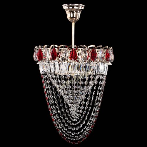 Люстра Астра Водоворот с подвесом №1 красная в Сочи Гусь Хрустальный