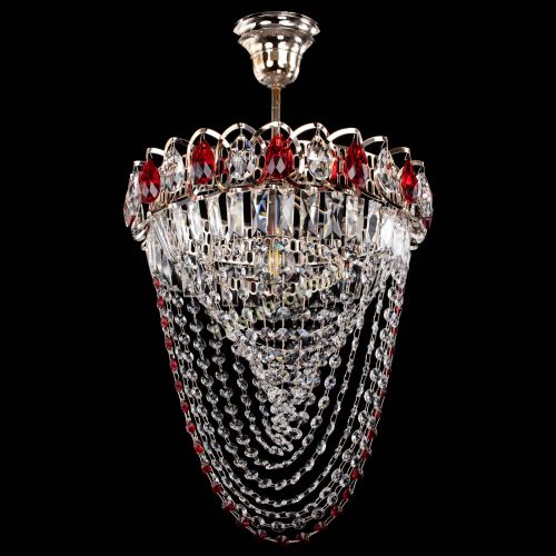 Люстра Астра Водоворот с подвесом №1 красная в Сочи Гусь Хрустальный