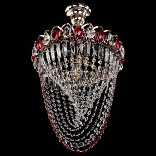 Люстра Астра Водоворот с подвесом №1 красная в Сочи Гусь Хрустальный