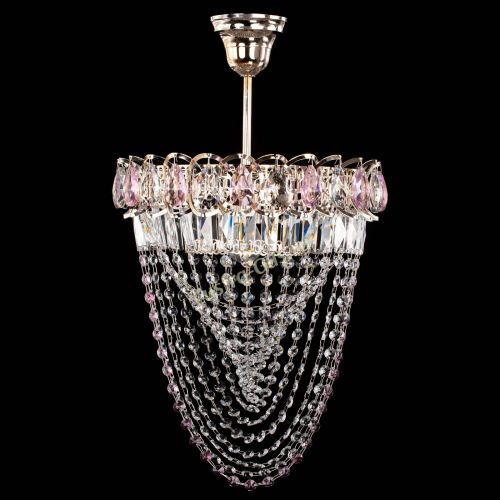Люстра Астра Водоворот с подвесом №1 розовая в Сочи Гусь Хрустальный