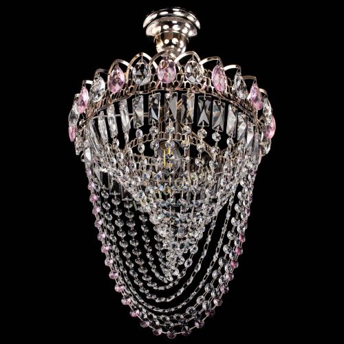 Люстра Астра Водоворот с подвесом №1 розовая в Сочи Гусь Хрустальный