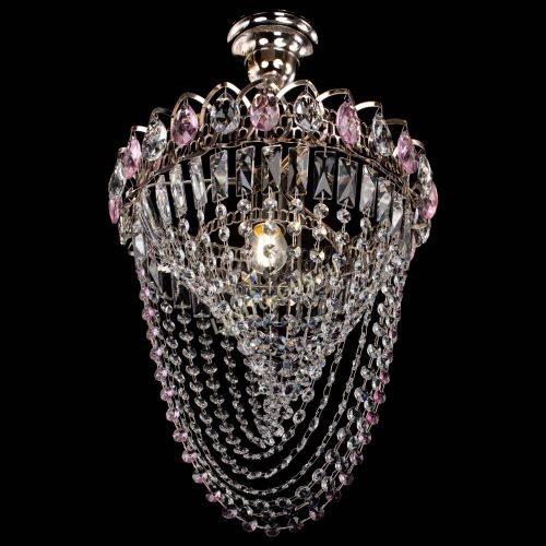 Люстра Астра Водоворот с подвесом №1 розовая в Сочи Гусь Хрустальный