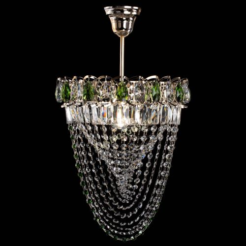 Люстра Астра Водоворот с подвесом №1 зеленая в Сочи Гусь Хрустальный