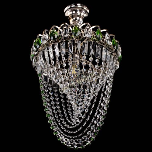 Люстра Астра Водоворот с подвесом №1 зеленая в Сочи Гусь Хрустальный