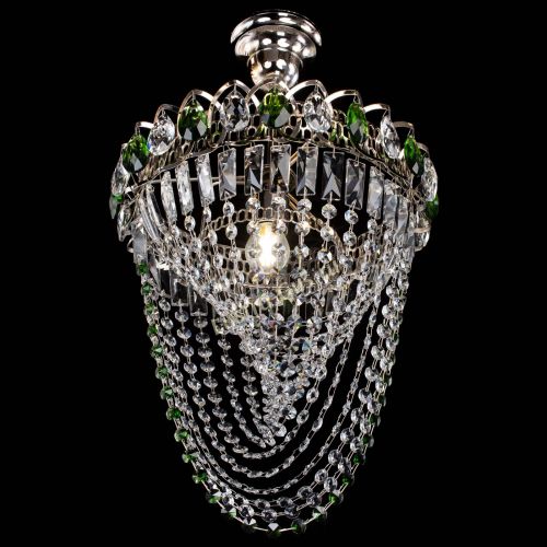 Люстра Астра Водоворот с подвесом №1 зеленая в Сочи Гусь Хрустальный