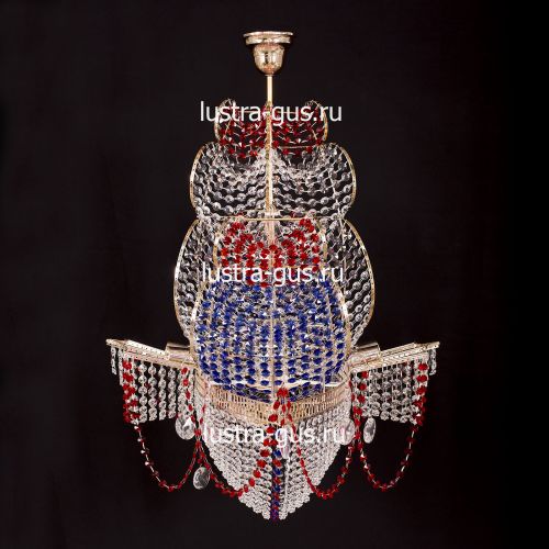 Люстра Черная Жемчужина красная в Сочи Гусь Хрустальный